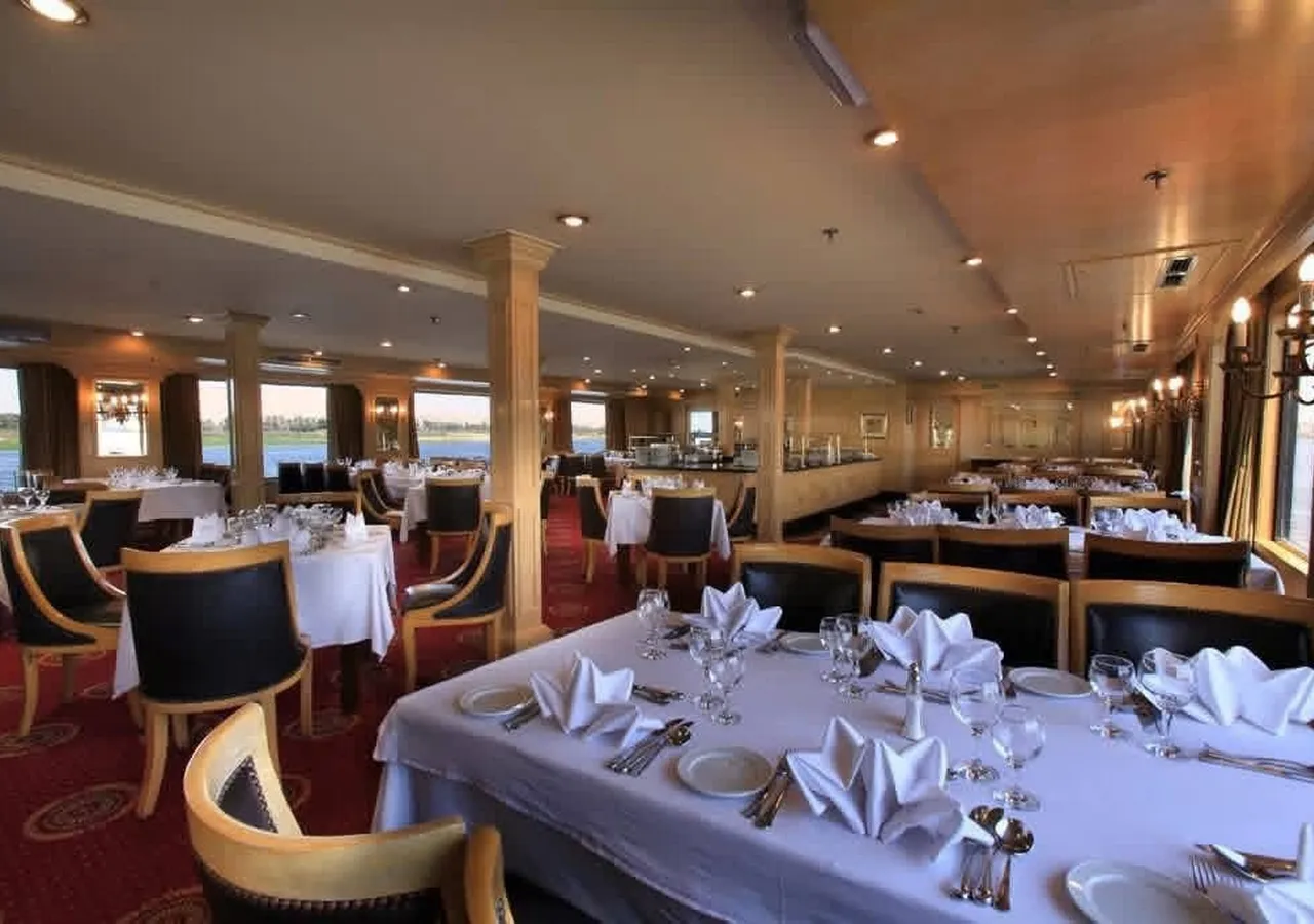 Restaurant aboard the JAZ Helio Nile Cruise Nile cruise